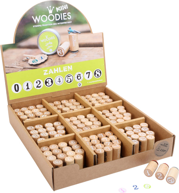 Laat Woodies zegels "Nummers" zien