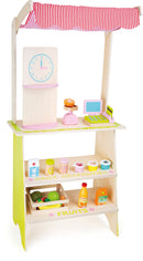 Marktkraam met accessoires Bloem