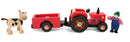 Small Foot - Houten Tractor met Aanhangwagen Rood en Speelfiguren, 4dlg.