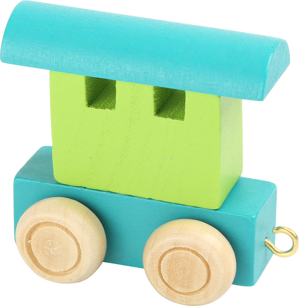 Small Foot - Houten Lettertrein Wagon Groen - 12 stuks