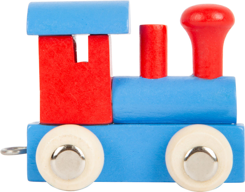 Small Foot - Houten Lettertrein Locomotief Rood/Blauw - 12