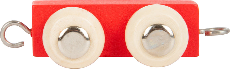 Small Foot - Houten Lettertrein Trailer Rood - 12 stuks