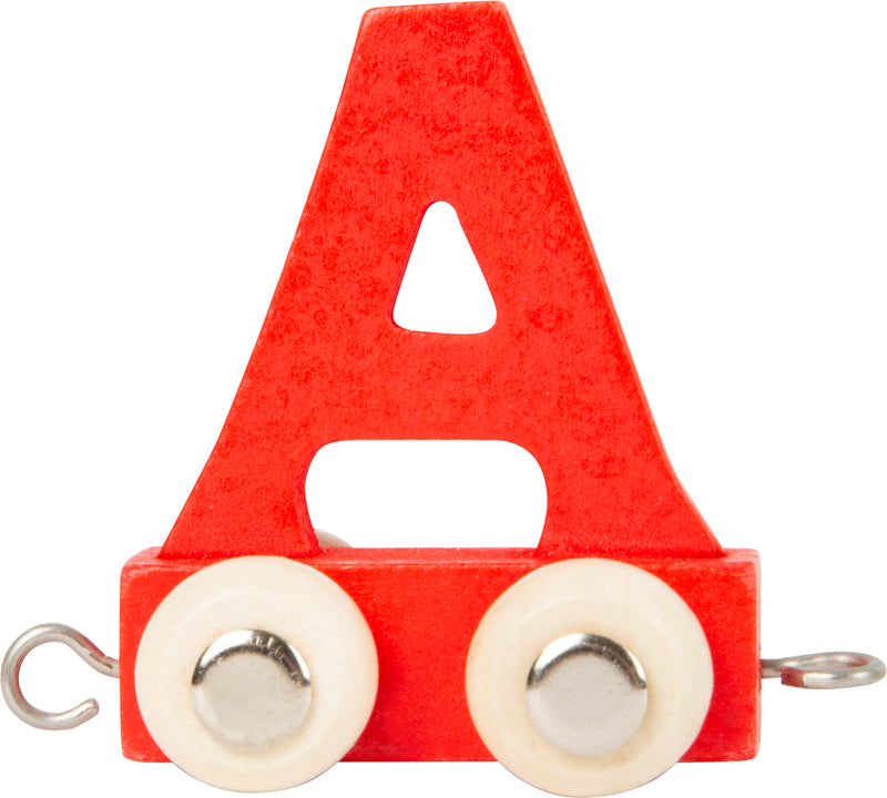 Small Foot - Houten Lettertrein Rood - A - 12 stuks
