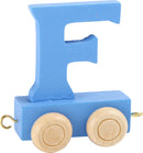 Small Foot - Houten Lettertrein Blauw - F - 12 stuks