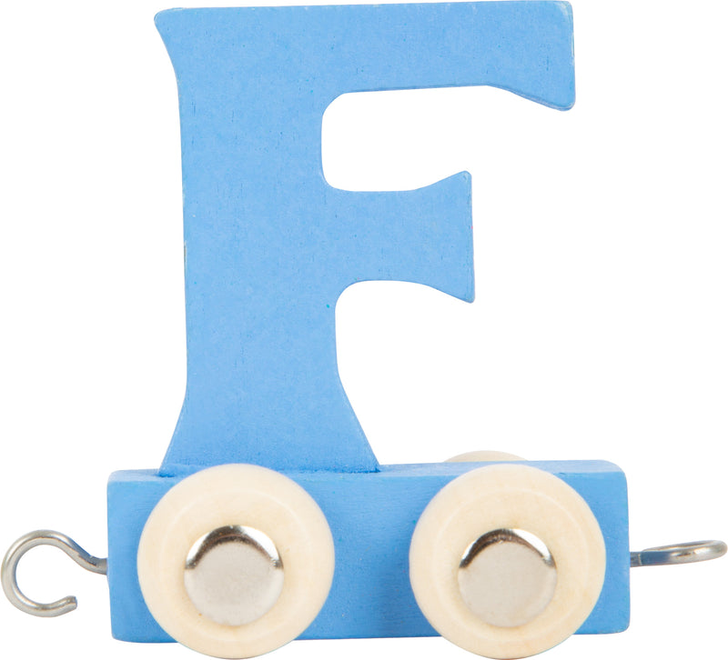 Small Foot - Houten Lettertrein Blauw - F - 12 stuks