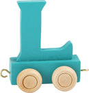 Small Foot - Houten Lettertrein Blauw - L - 12 stuks