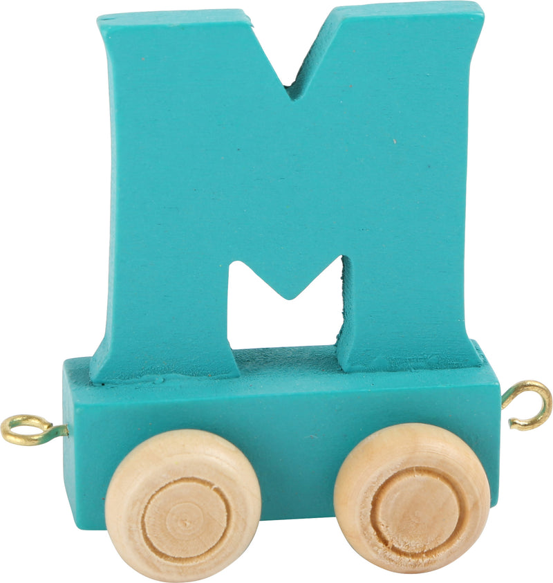 Small Foot - Houten Lettertrein Blauw - M - 12 stuks