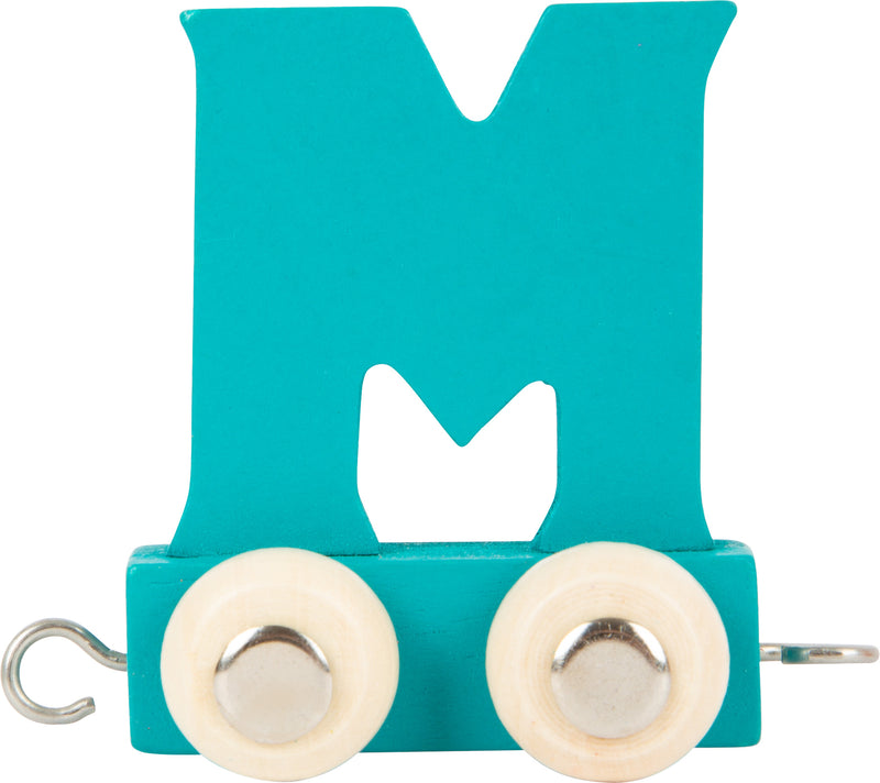Small Foot - Houten Lettertrein Blauw - M - 12 stuks