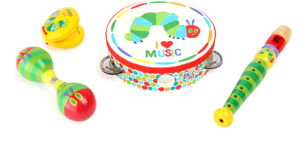 De muziekset van de hongerige rups