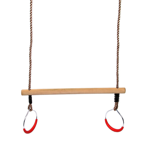 Swingking Trapeze Hout met Ringen, 58cm