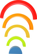 Small Foot - Houten Bouwblokken Regenboog, 5dlg.