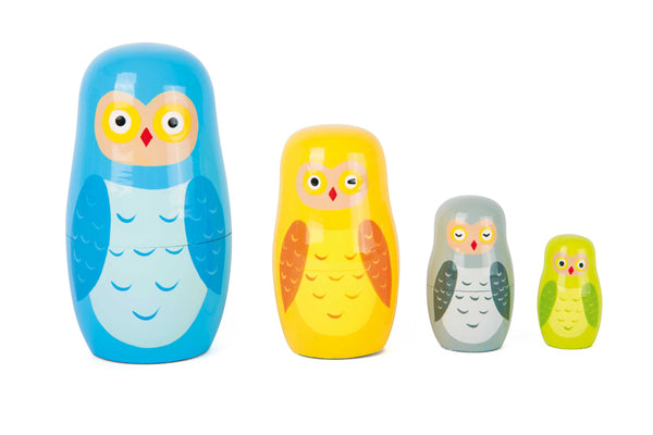Small Foot - Houten Matroesjka Poppen Uilen Familie