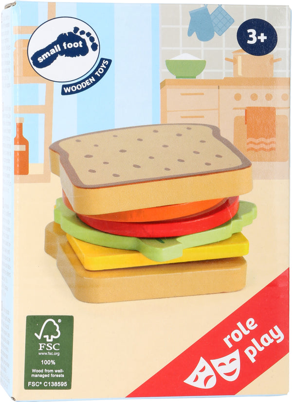 Small Foot - Houten Speeleten Sandwich met Bestek, 7dlg.
