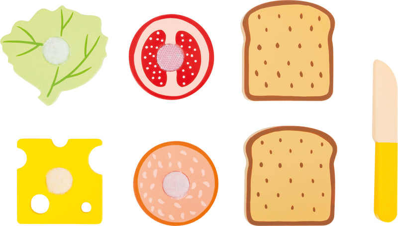 Small Foot - Houten Speeleten Sandwich met Bestek, 7dlg.