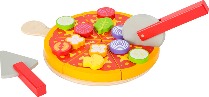Small Foot - Houten Snij- en Speeleten Pizza Set, 21dlg.