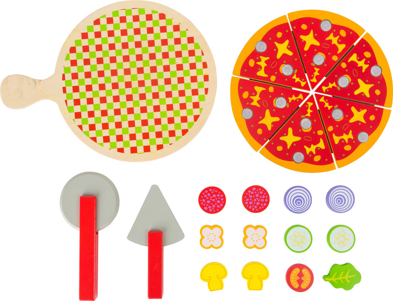 Small Foot - Houten Snij- en Speeleten Pizza Set, 21dlg.