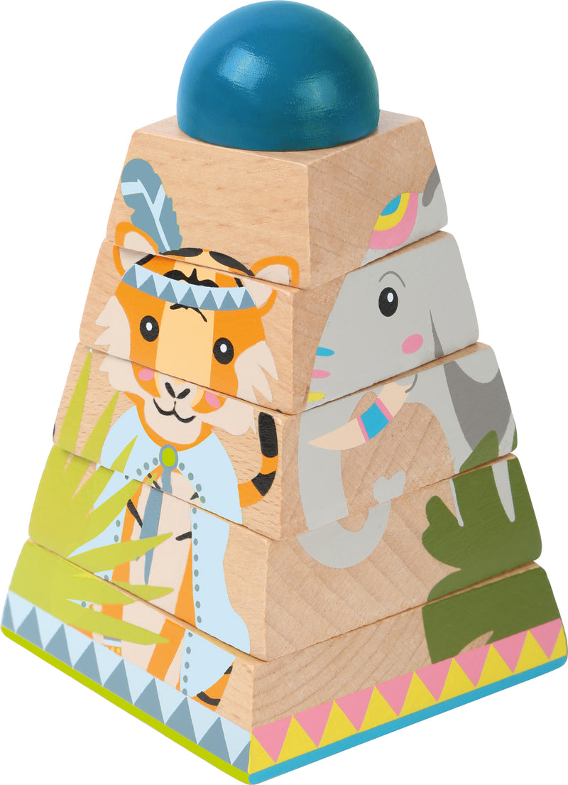 Small Foot - Houten Stapeltoren Jungle, 6dlg.