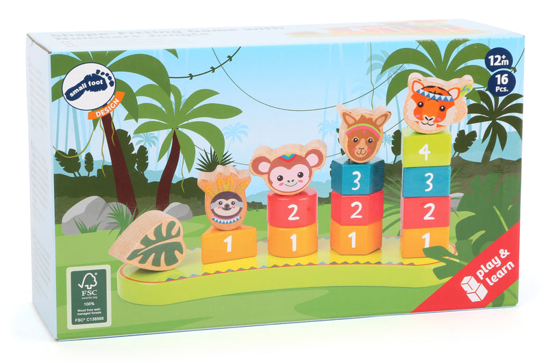 Vorm-passend spel met getallen "Jungle"