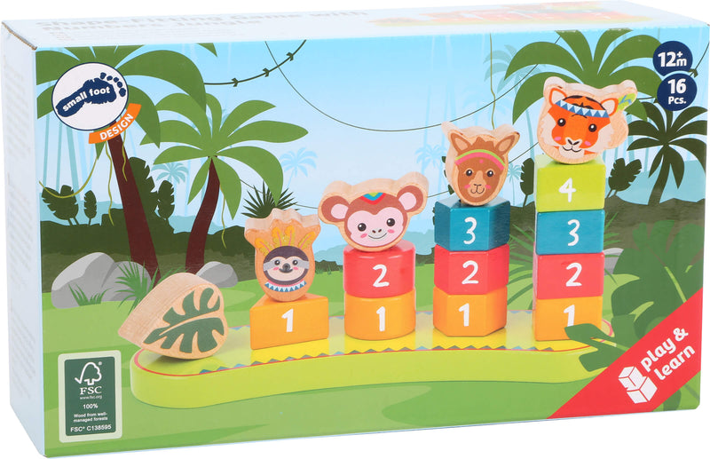 Vorm-passend spel met getallen "Jungle"