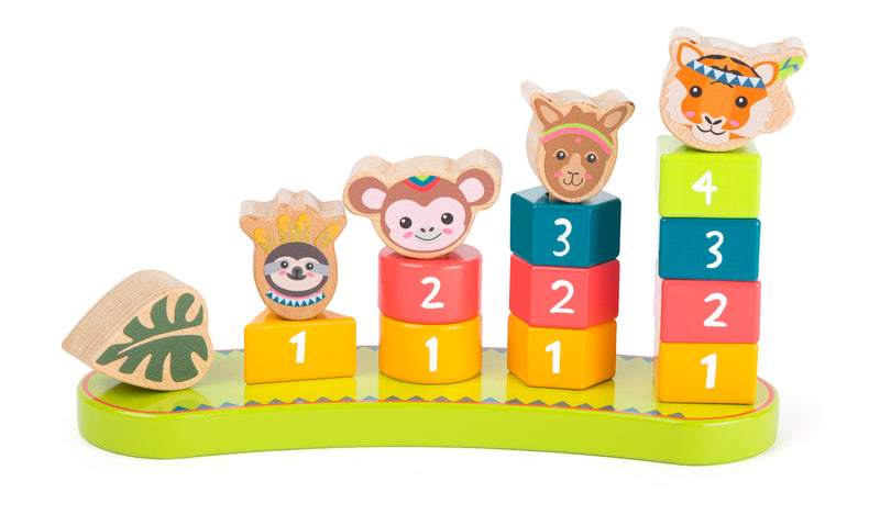 Vorm-passend spel met getallen "Jungle"