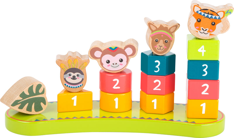 Vorm-passend spel met getallen "Jungle"