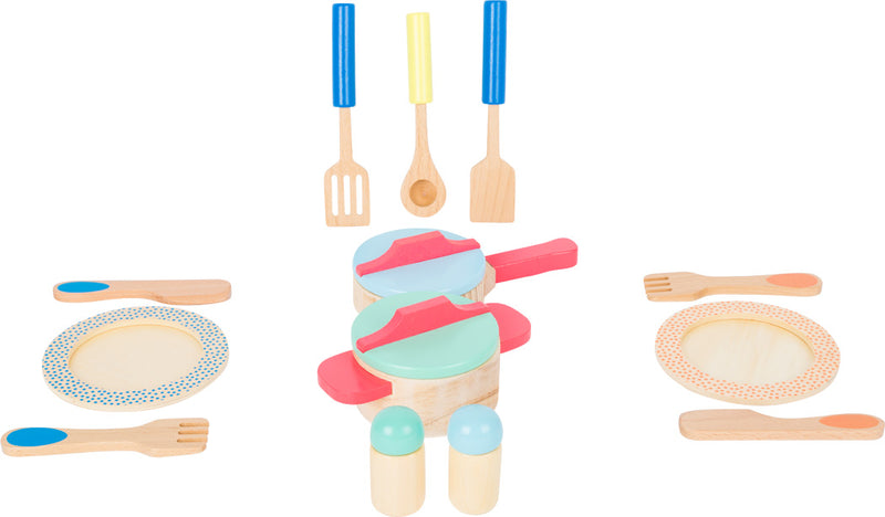 Small Foot - Houten Kookgerij en Servies Set, 15dlg.