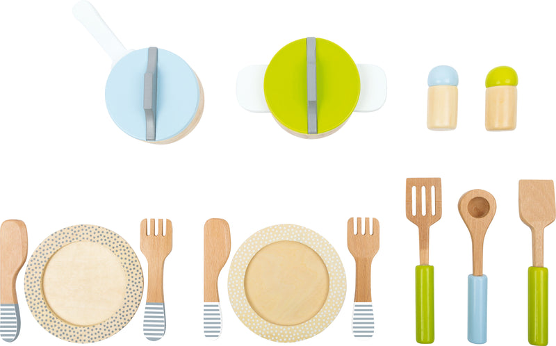 Small Foot - Houten Kookgerij en Servies Set, 15dlg.