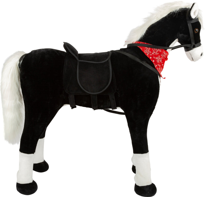 Paard XL met geluid, zwart