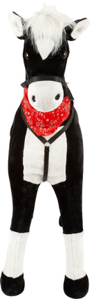 Paard XL met geluid, zwart