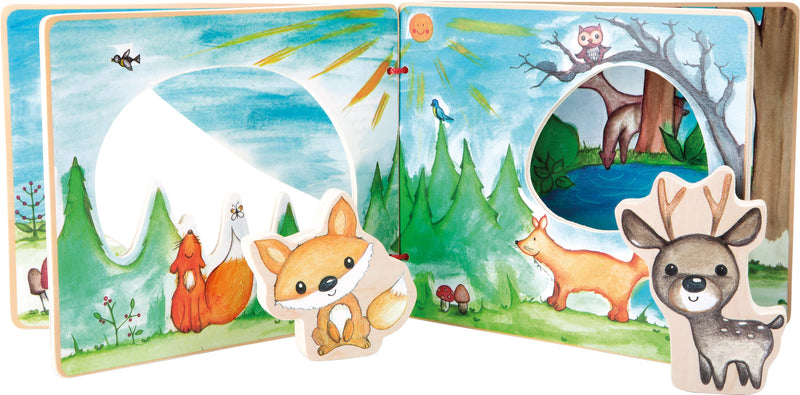 Small Foot - Houten Prentenboek Bos met 2 Speelfiguren