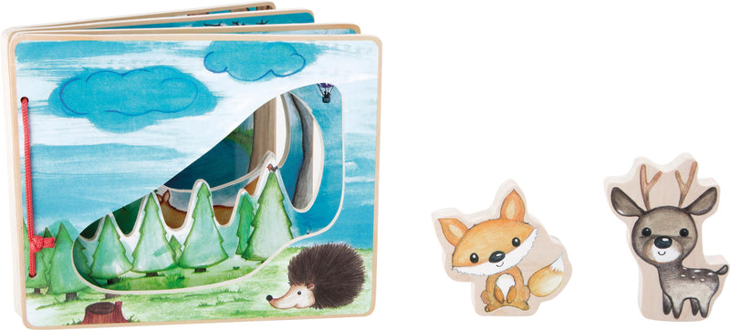 Small Foot - Houten Prentenboek Bos met 2 Speelfiguren