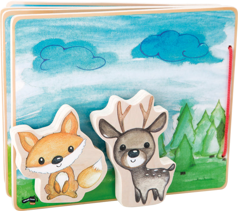 Small Foot - Houten Prentenboek Bos met 2 Speelfiguren