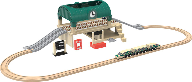 Treinstation met toebehoren