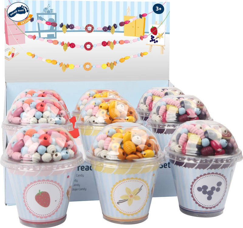 Display houten rijgkralen Cupcake, "Candy"