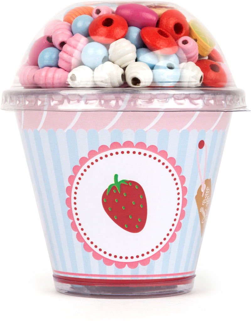 Display houten rijgkralen Cupcake, "Candy"