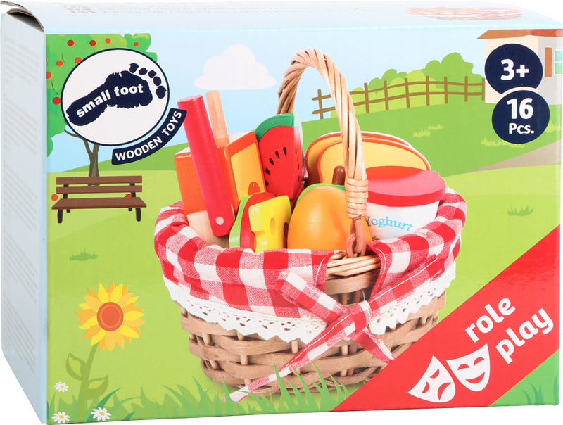Small Foot  -  Picknickmand met Houten Snij Eten