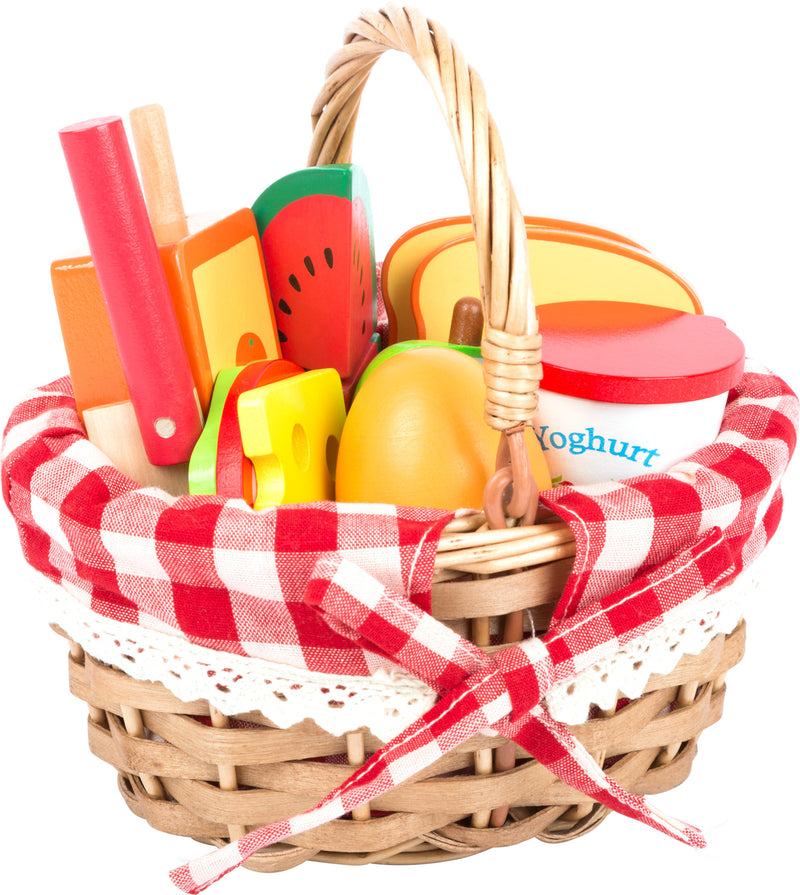 Small Foot  -  Picknickmand met Houten Snij Eten