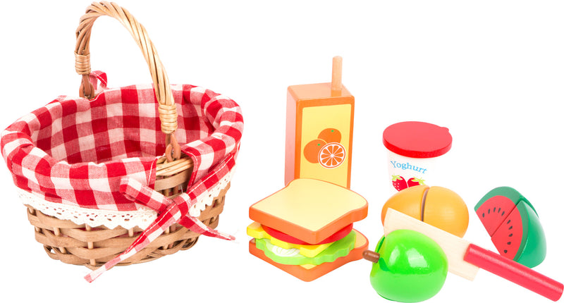 Small Foot  -  Picknickmand met Houten Snij Eten