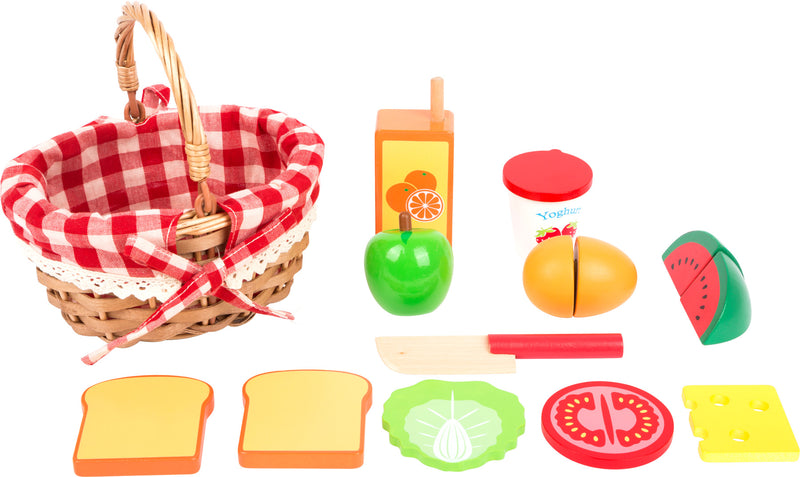 Small Foot  -  Picknickmand met Houten Snij Eten