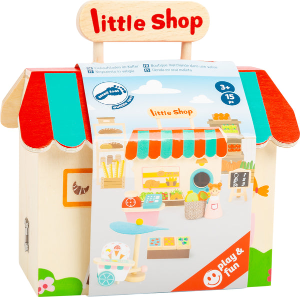 Small Foot - Houten Meeneem Speelwinkel Poppenhuis, 15dlg.