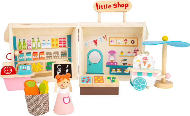 Small Foot - Houten Meeneem Speelwinkel Poppenhuis, 15dlg.