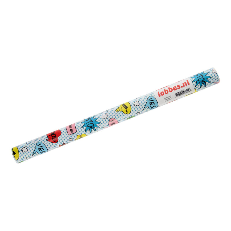 Inpakpapier Stripwolkjes, 3 mtr.