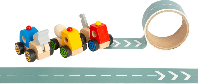 Houten vrachtwagen met zelfklevend weglint Display