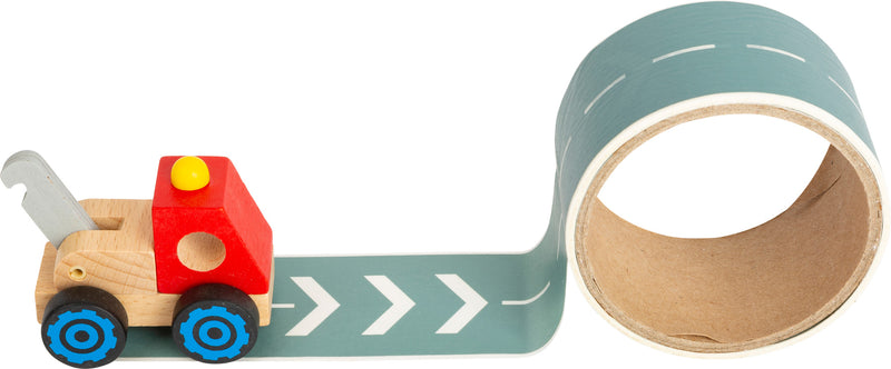 Houten vrachtwagen met zelfklevend weglint Display