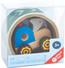 Houten vrachtwagen met zelfklevend weglint Display