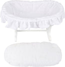 Poppen wieg van riet, wit