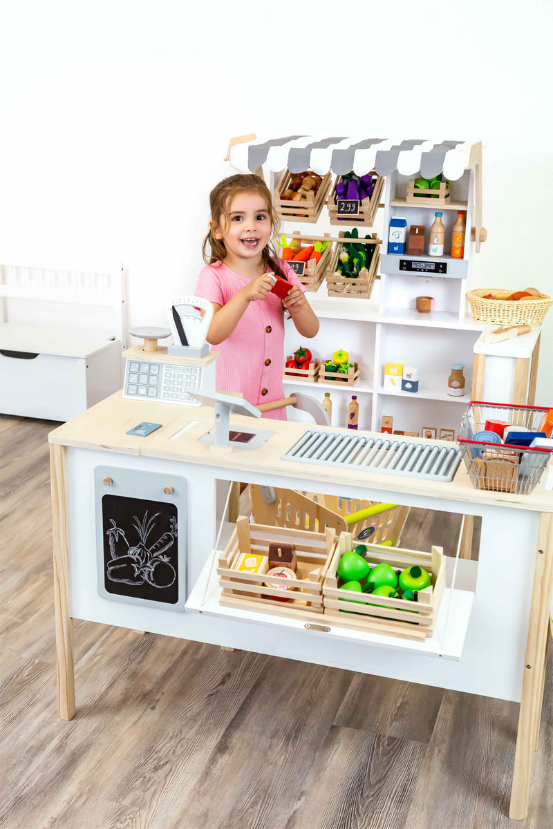 Small Foot - Houten Winkel Wit met Kassa en Loopband