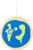 mobiel Space hout junior 49 cm blauw/blank