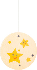 mobiel Space hout junior 49 cm blauw/blank