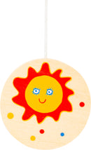 mobiel Space hout junior 49 cm blauw/blank